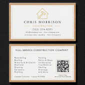Building Construction White Gold Wood QR Code Visitekaartje