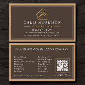 Building Construction Wood QR Code Visitekaartje