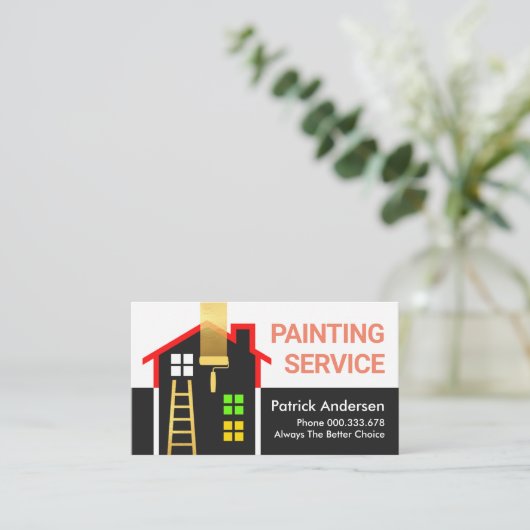 Building Home Painting Service Visitekaartje (Staand voorkant)