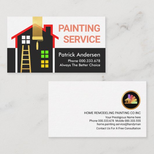 Building Home Painting Service Visitekaartje (Voorkant / Achterkant)