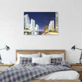 Buildings along the Miami River Riverwalk Canvas Afdruk (Insitu (Slaapkamer))