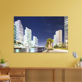 Buildings along the Miami River Riverwalk Canvas Afdruk (Insitu (Woonkamer))