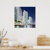 Buildings along the Miami River Riverwalk Poster (Keuken)