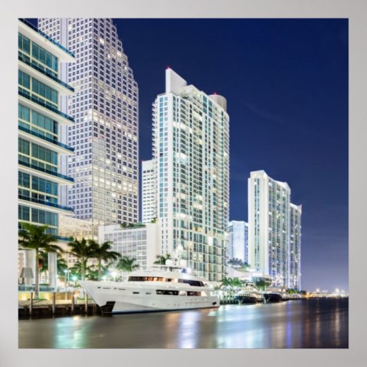 Buildings along the Miami River Riverwalk Poster (Voorkant)