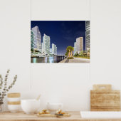 Buildings along the Miami River Riverwalk Poster (Keuken)