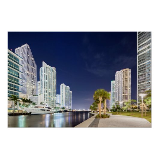 Buildings along the Miami River Riverwalk Poster (Voorkant)