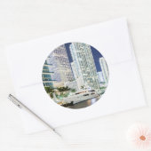 Buildings along the Miami River Riverwalk Ronde Sticker (Envelop)