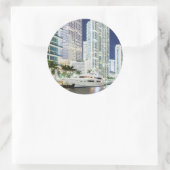 Buildings along the Miami River Riverwalk Ronde Sticker (Tas)