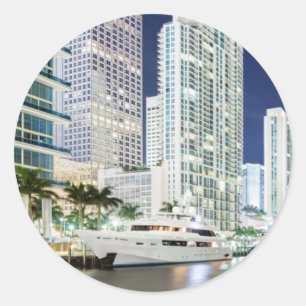 Buildings along the Miami River Riverwalk Ronde Sticker