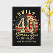 Built 40 Years Ago Funny 40th Birthday Usa Flag  Kaart (Gele Bloem)