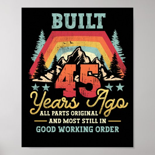 Built 45 Years Ago All Parts Original 45th Birthda Poster (Voorkant)