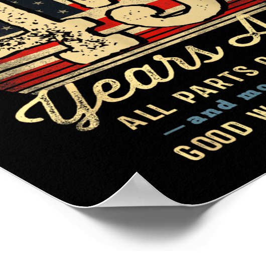 Built 45 Years Ago Funny 45th Birthday Usa Flag  Poster (Hoek)