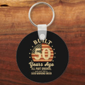 Built 50 Years Ago Funny 50th Birthday Usa Flag Me Sleutelhanger (Voorkant)