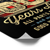 Built 50 Years Ago Funny 50th Birthday Usa Flag  Poster (Hoek)