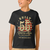 Built 55 Years Ago Funny 55th Birthday Usa Flag  T-shirt (Voorkant)