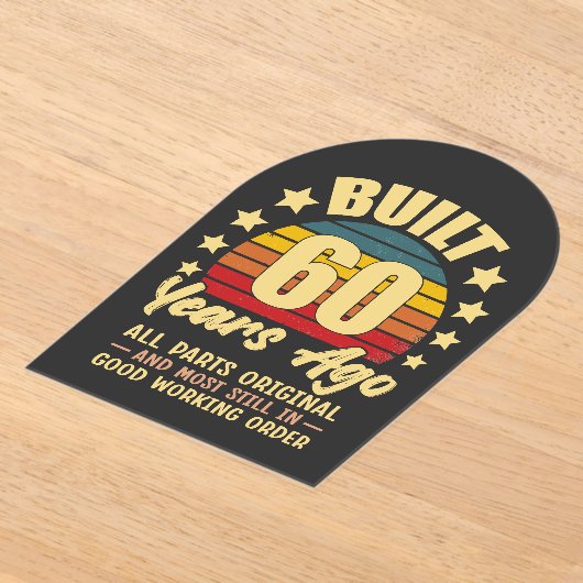Built 60 Years Ago All Parts Original 60 Birthday Acryl Uitnodigingen (Laagn)