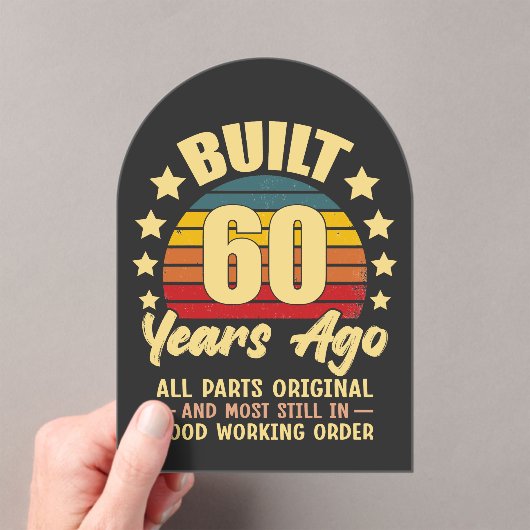 Built 60 Years Ago All Parts Original 60 Birthday Acryl Uitnodigingen (Insitu (Draagbaar))