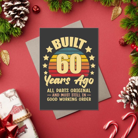Built 60 Years Ago All Parts Original 60 Birthday Acryl Uitnodigingen (Insity (Feestdagen))