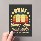 Built 60 Years Ago All Parts Original 60 Birthday Acryl Uitnodigingen (Insitu (Draagbaar))
