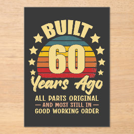 Built 60 Years Ago All Parts Original 60 Birthday Acryl Uitnodigingen