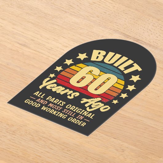 Built 60 Years Ago All Parts Original 60 Birthday Acryl Uitnodigingen (Laagn)