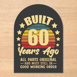 Built 60 Years Ago All Parts Original 60 Birthday Acryl Uitnodigingen