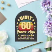 Built 60 Years Ago All Parts Original 60 Birthday Acryl Uitnodigingen (Insitu (Huwelijk))