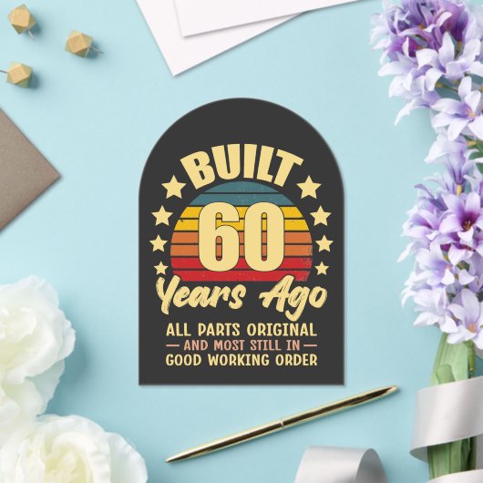 Built 60 Years Ago All Parts Original 60 Birthday Acryl Uitnodigingen (Insitu (Huwelijk))