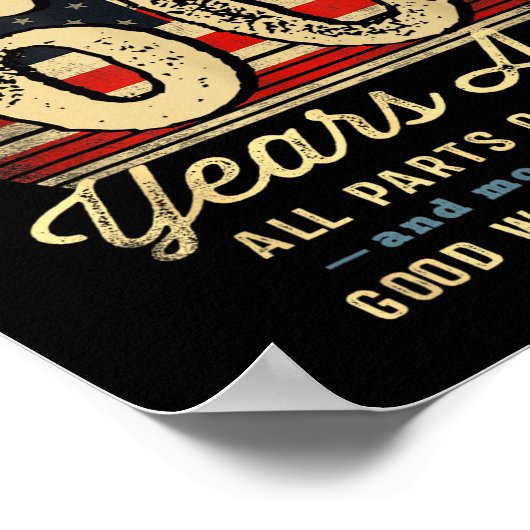 Built 60 Years Ago Funny 60th Birthday Usa Flag  Poster (Hoek)