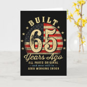 Built 65 Years Ago Funny 65th Birthday Usa Flag  Kaart (Gele Bloem)