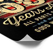 Built 65 Years Ago Funny 65th Birthday Usa Flag  Poster (Hoek)