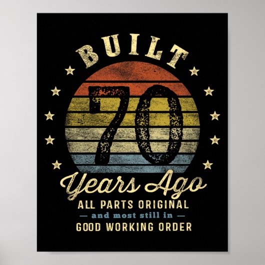 Built 70 Years Ago - All Parts Original 70th Birth Poster (Voorkant)