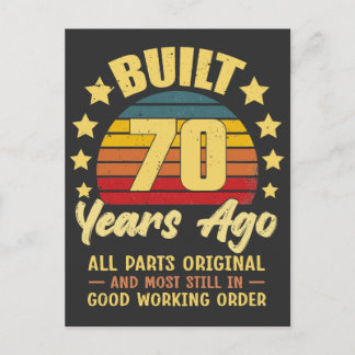 Built 70 Years Ago All Parts Original 70th Birthda Briefkaart