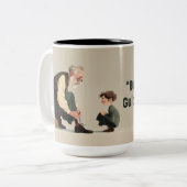 Built By Love. Guided By Dad Tweekleurige Koffiemok (Voorkant links)