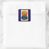 Built by Workers City Builder Labor Day Design Vierkante Sticker (Tas)