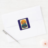 Built by Workers City Builder Labor Day Design Vierkante Sticker (Envelop)