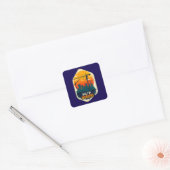 Built by Workers Industrial Skyline Labor Day Shir Vierkante Sticker (Envelop)