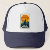 Built by Workers Retro Labor Day Shirt Trucker Pet (Voorkant)
