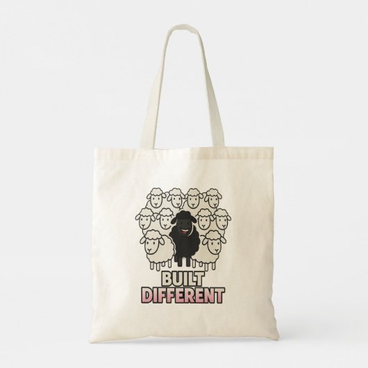 Built Different Black Sheep Tote Bag (Achterkant)