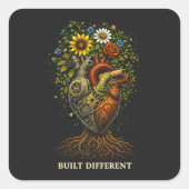 Built Different Vierkante Sticker (Voorkant)