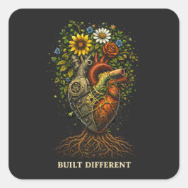 Built Different Vierkante Sticker