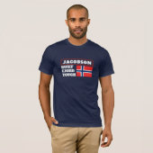 "Built Fjord Tough" and Norwegian Flag T-Shirt (Voorkant volledig)