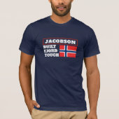 "Built Fjord Tough" and Norwegian Flag T-Shirt (Voorkant)