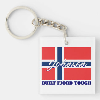 "Built Fjord Tough" en Noorse vlag Sleutelhanger