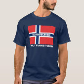 "Built Fjord Tough" en Noorse vlag T-shirt (Voorkant)