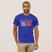 "Built Fjord Tough" en Noorse vlag T-shirt (Voorkant volledig)