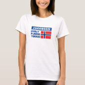 "Built Fjord Tough" en Noorse vlag T-shirt (Voorkant)