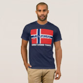 "Built Fjord Tough" en Noorse vlag T-shirt (Voorkant volledig)