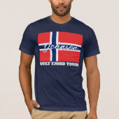 "Built Fjord Tough" en Noorse vlag T-shirt (Voorkant)