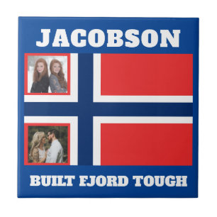 "Built Fjord Tough" en Noorse vlag Tegeltje